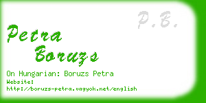 petra boruzs business card